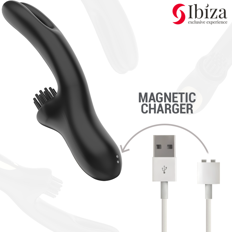 IBIZA - VIBRATORE CLITORIALE MULTICELLULARE E DOPPIA ONDA CON SPAZZOLA RABITT HI-TECH - IBIZA TECHNOLOGY | Lingerie Harness Boutique