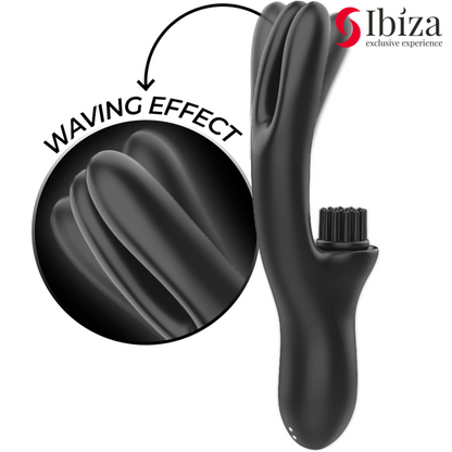 IBIZA - VIBRATORE CLITORIALE MULTICELLULARE E DOPPIA ONDA CON SPAZZOLA RABITT HI-TECH - IBIZA TECHNOLOGY | Lingerie Harness Boutique