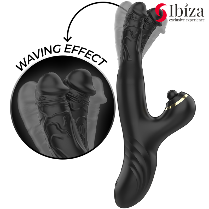 IBIZA - TWO DRAGONS DOPPIO VIBRATORE NERO - IBIZA TECHNOLOGY | Lingerie Harness Boutique