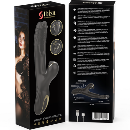 IBIZA - TWO DRAGONS DOPPIO VIBRATORE NERO - IBIZA TECHNOLOGY | Lingerie Harness Boutique