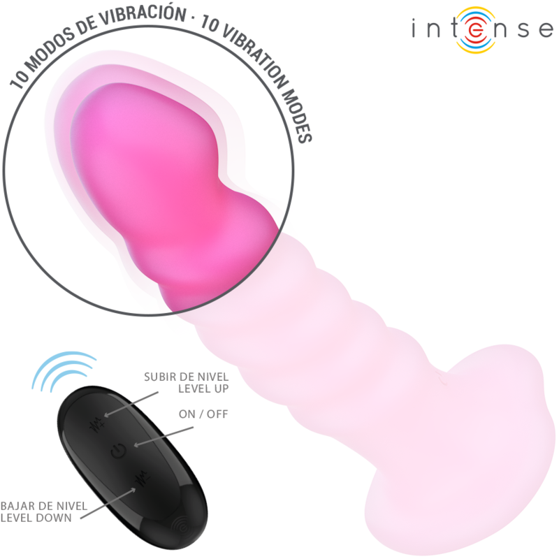 INTENSE - CINDY VIBRATORE TAGLIA L DESIGN A SPIRALE 10 VIBRAZIONI TELECOMANDO ROSA - INTENSE FUN | Lingerie Harness Boutique