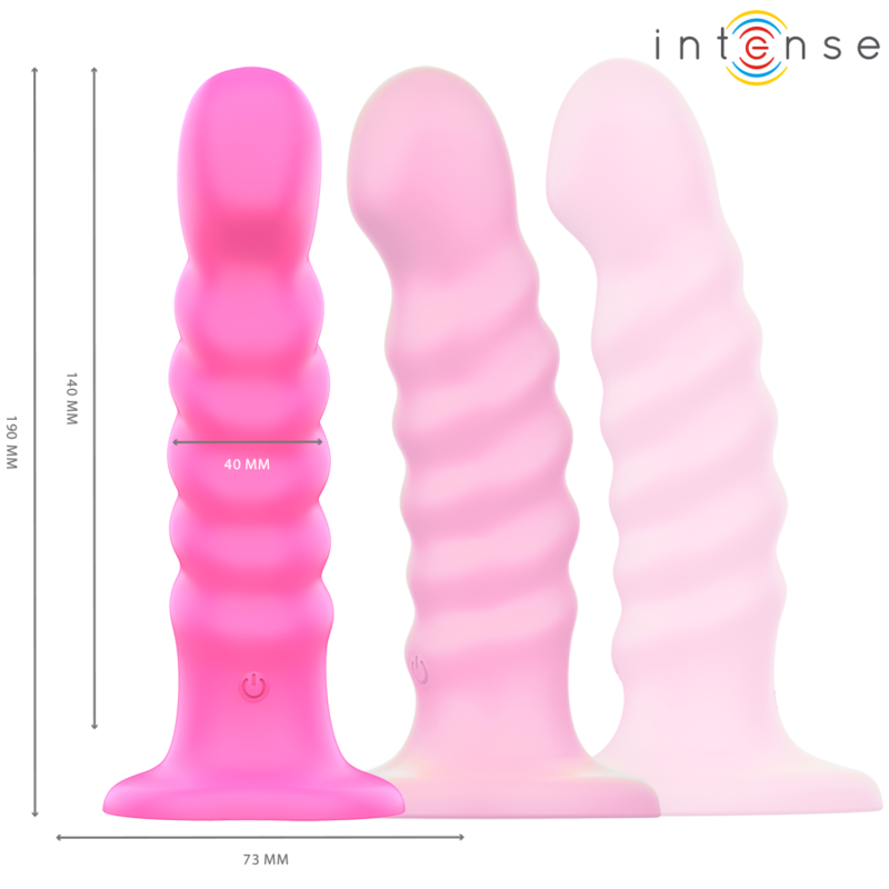 INTENSE - CINDY VIBRADOR TALLA L DISEÑO EN ESPIRAL 10 VIBRACIONES ROSA CONTROL REMOTO - INTENSE FUN | Lingerie Harness Boutique