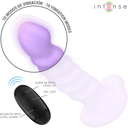 INTENSE - BRENDA VIBRATORE TAGLIA M DESIGN A SPIRALE 10 VIBRAZIONI TELECOMANDO VIOLA - INTENSE FUN | Lingerie Harness Boutique