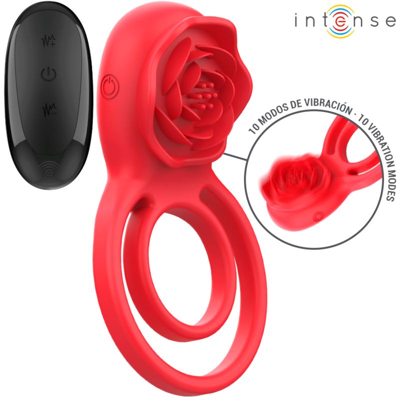 INTENSE - GAIL STIMOLATORE ROSE 10 VIBRAZIONI ROSSO TELECOMANDO - INTENSE FUN | Lingerie Harness Boutique