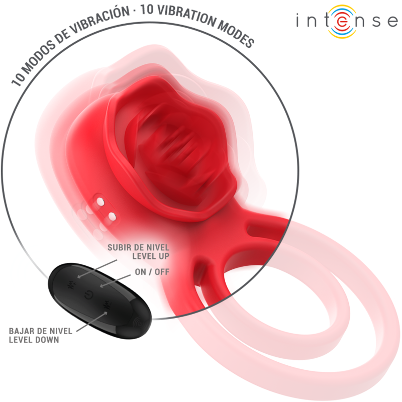 INTENSE - GAIL STIMOLATORE ROSE 10 VIBRAZIONI ROSSO TELECOMANDO - INTENSE FUN | Lingerie Harness Boutique