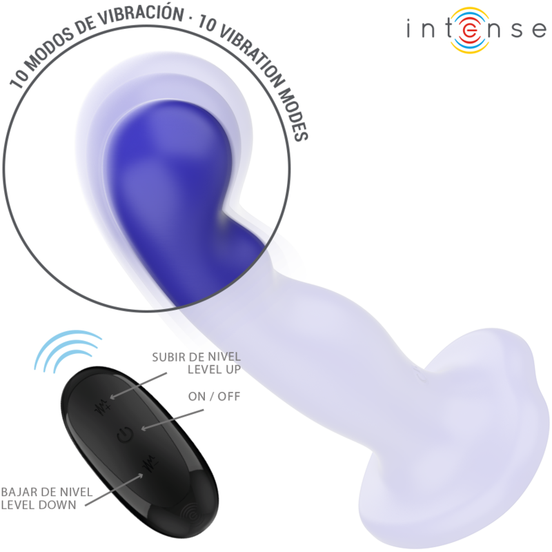 INTENSE - SHORTY VIBRATORE CON VENTOSA TELECOMANDO BLU - INTENSE FUN | Lingerie Harness Boutique