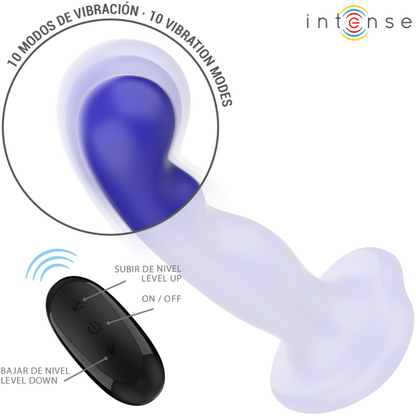 INTENSE - SHORTY VIBRATORE CON VENTOSA TELECOMANDO BLU - INTENSE FUN | Lingerie Harness Boutique