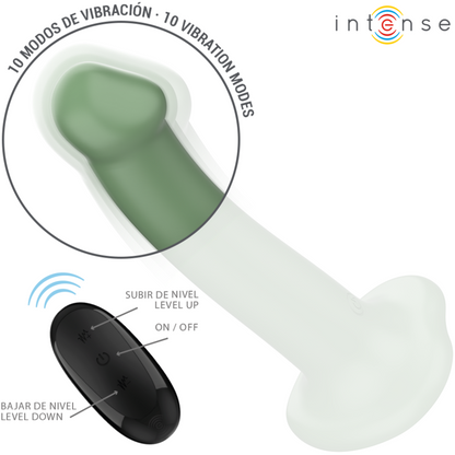 INTENSE - BECCA VIBRATORE CON VENTOSA 10 VIBRAZIONI TELECOMANDO VERDE - INTENSE FUN | Lingerie Harness Boutique