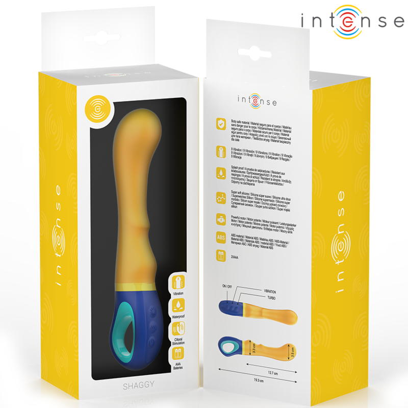 INTENSO - VIBRATORE PUNTO G SHAGGY GIALLO - INTENSE FUN | Lingerie Harness Boutique