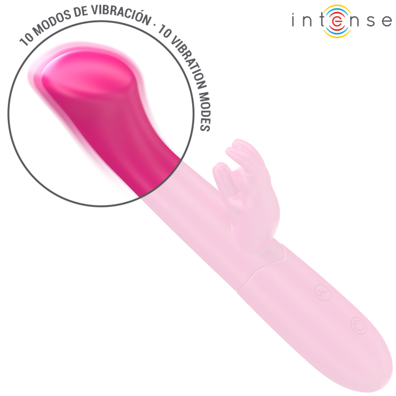 INTENSE - JULIETA VIBRATORE CONIGLIO 18,6 CM 10 VIBRAZIONI ROSA - INTENSE FUN | Lingerie Harness Boutique