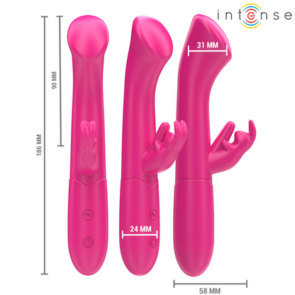 INTENSE - JULIETA VIBRATORE CONIGLIO 18,6 CM 10 VIBRAZIONI ROSA - INTENSE FUN | Lingerie Harness Boutique