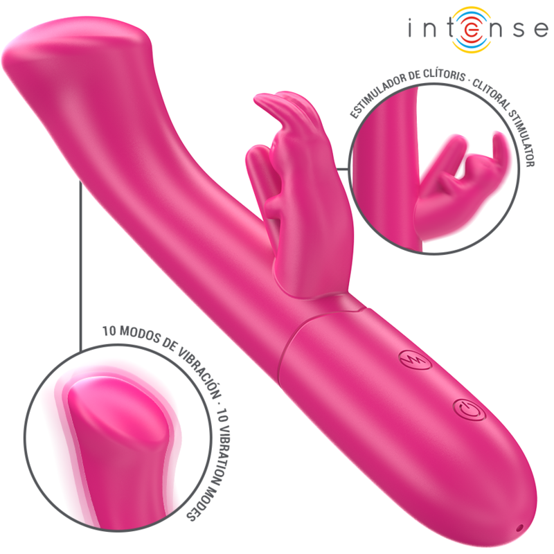 INTENSE - JULIETA VIBRATORE CONIGLIO 18,6 CM 10 VIBRAZIONI ROSA - INTENSE FUN | Lingerie Harness Boutique