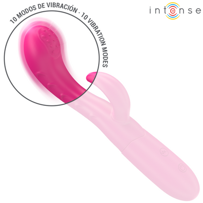 INTENSE - VIBRATORE AMARA CON LINGUA STIMOLANTE 10 VIBRAZIONI ROSA - INTENSE FUN | Lingerie Harness Boutique