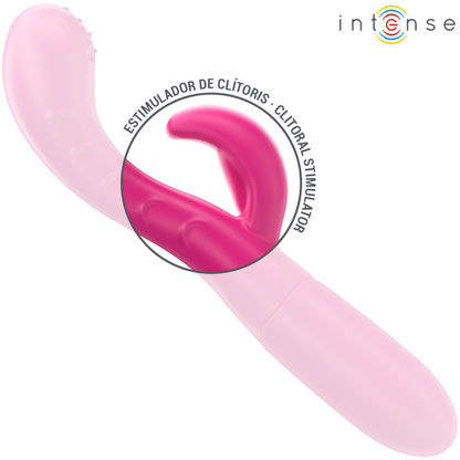 INTENSE - VIBRATORE AMARA CON LINGUA STIMOLANTE 10 VIBRAZIONI ROSA - INTENSE FUN | Lingerie Harness Boutique