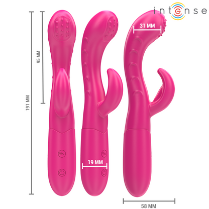 INTENSE - VIBRATORE AMARA CON LINGUA STIMOLANTE 10 VIBRAZIONI ROSA - INTENSE FUN | Lingerie Harness Boutique