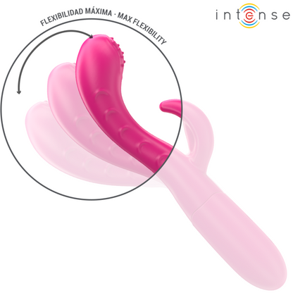INTENSE - VIBRATORE AMARA CON LINGUA STIMOLANTE 10 VIBRAZIONI ROSA - INTENSE FUN | Lingerie Harness Boutique