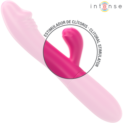INTENSE - VIBRATORE FLESSIBILE IVY 10 VIBRAZIONI CON STIMOLAZIONE DELLA LINGUA ROSA - INTENSE FUN | Lingerie Harness Boutique