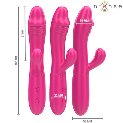 INTENSE - VIBRATORE FLESSIBILE IVY 10 VIBRAZIONI CON STIMOLAZIONE DELLA LINGUA ROSA - INTENSE FUN | Lingerie Harness Boutique
