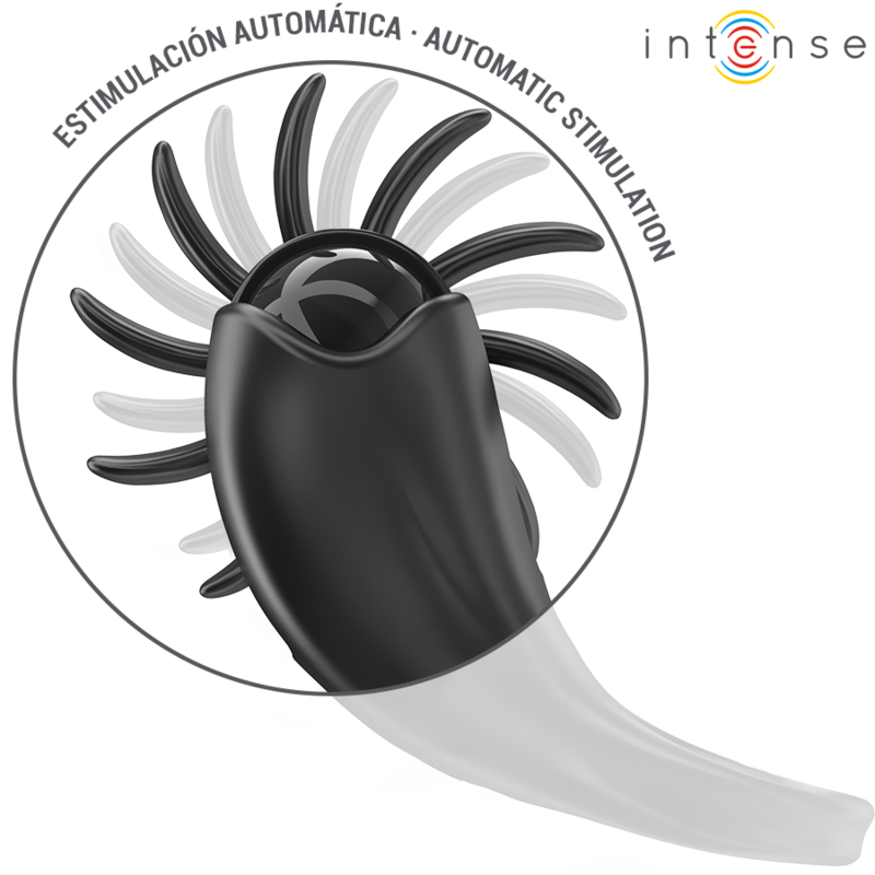 INTENSE - MABEL ANELLO VIBRANTE 10 VIBRAZIONI CON STIMOLATORE CLITORIDEO NERO - INTENSE COUPLES TOYS | Lingerie Harness Boutique