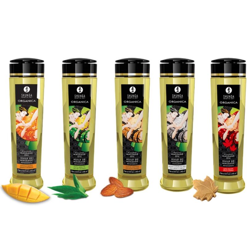 SHUNGA - OLIO DA MASSAGGIO BIOLOGICO MANGO 240 ML - SHUNGA OILS | Lingerie Harness Boutique