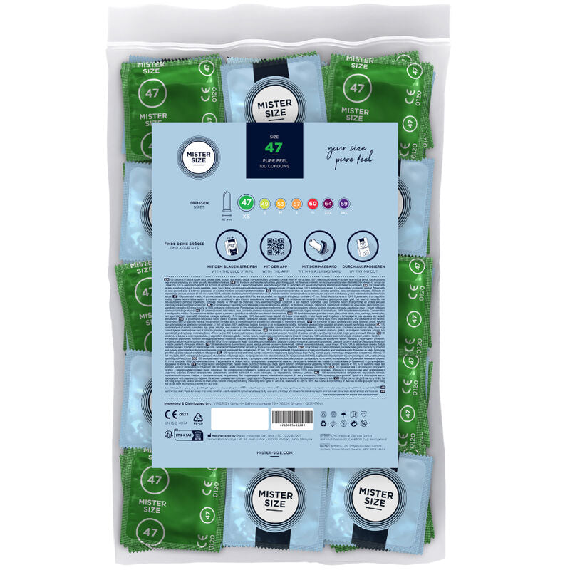 MISTER SIZE - PRESERVATIVO TAGLIA XS 47 MM (100 UNITÀ) - MISTER SIZE | Lingerie Harness Boutique