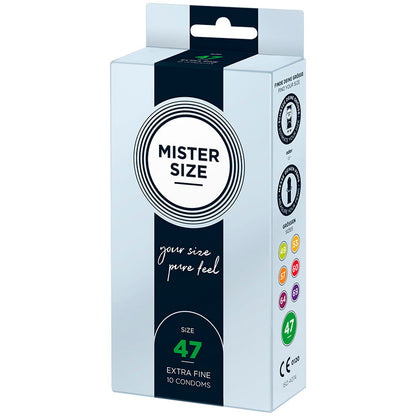 MISTER SIZE - PRESERVATIVI TAGLIA XS 47 MM (10 UNITÀ) - MISTER SIZE | Lingerie Harness Boutique