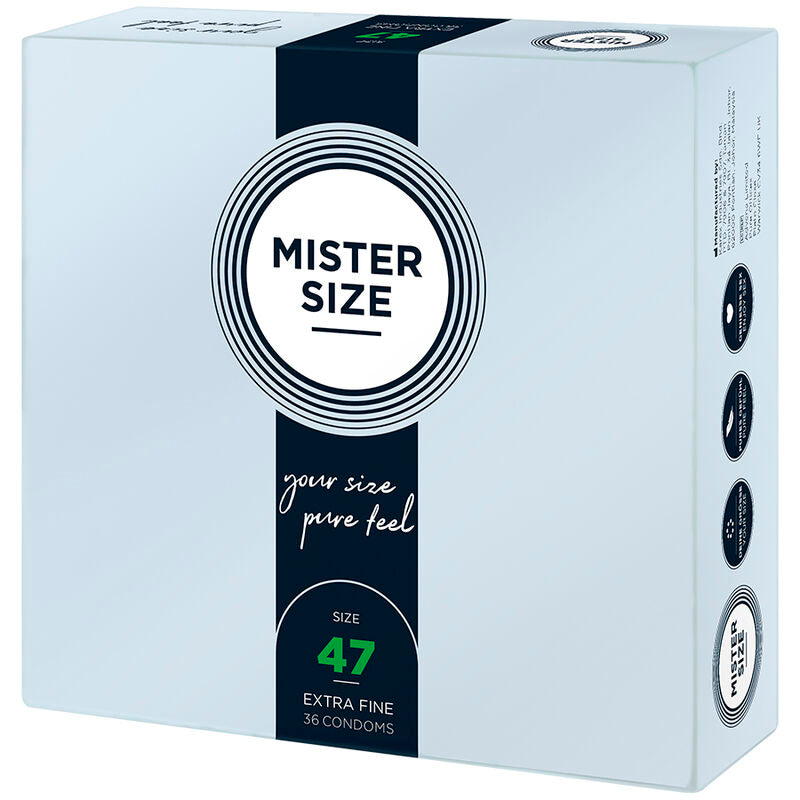 MISTER SIZE - PRESERVATIVI TAGLIA XS 47 MM (36 UNITÀ) - MISTER SIZE | Lingerie Harness Boutique