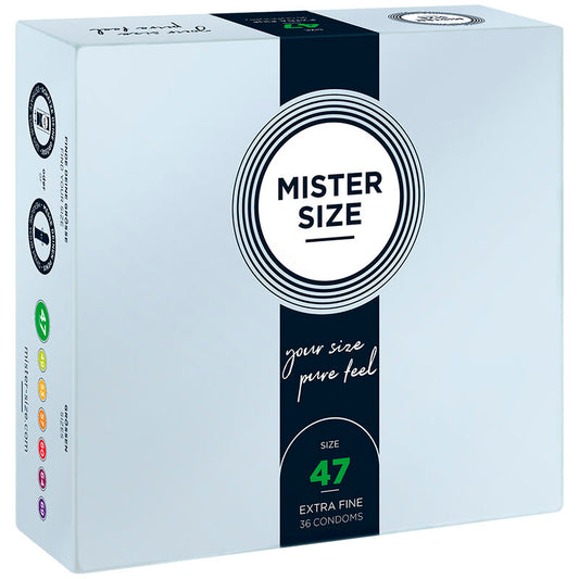 MISTER SIZE - PRESERVATIVI TAGLIA XS 47 MM (36 UNITÀ) - MISTER SIZE | Lingerie Harness Boutique