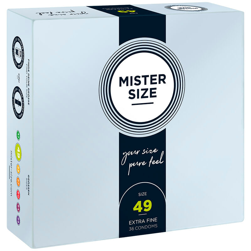 MISTER SIZE - PRESERVATIVO TAGLIA S 49 MM (36 UNITÀ) - MISTER SIZE | Lingerie Harness Boutique