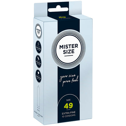 MISTER SIZE - PRESERVATIVO TAGLIA S 49 MM (10 UNITÀ) - MISTER SIZE | Lingerie Harness Boutique