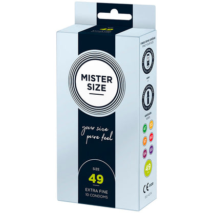 MISTER SIZE - PRESERVATIVO TAGLIA S 49 MM (10 UNITÀ) - MISTER SIZE | Lingerie Harness Boutique