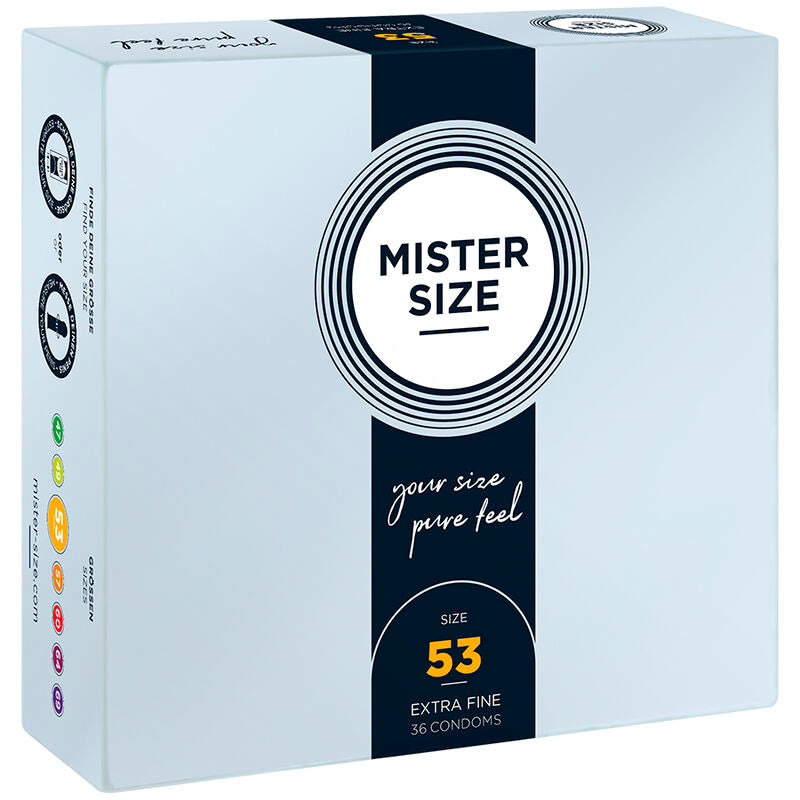 MISTER SIZE - PRESERVATIVO TAGLIA M 53 MM (36 UNITÀ) - MISTER SIZE | Lingerie Harness Boutique