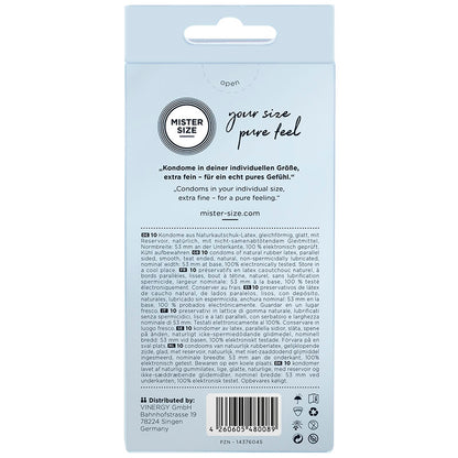 MISTER SIZE - PRESERVATIVO TAGLIA M 53 MM (10 UNITÀ) - MISTER SIZE | Lingerie Harness Boutique