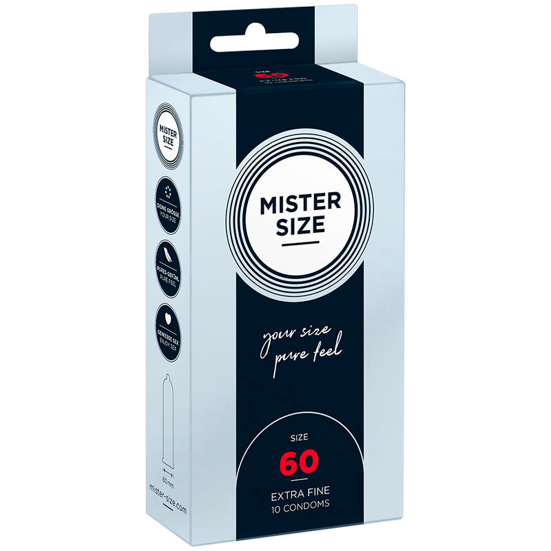 MISTER SIZE - PRESERVATIVO TAGLIA XL 60 MM (10 UNITÀ) - MISTER SIZE | Lingerie Harness Boutique