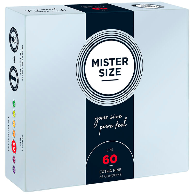 MISTER SIZE - PRESERVATIVO TAGLIA XL 60 MM (36 UNITÀ) - MISTER SIZE | Lingerie Harness Boutique