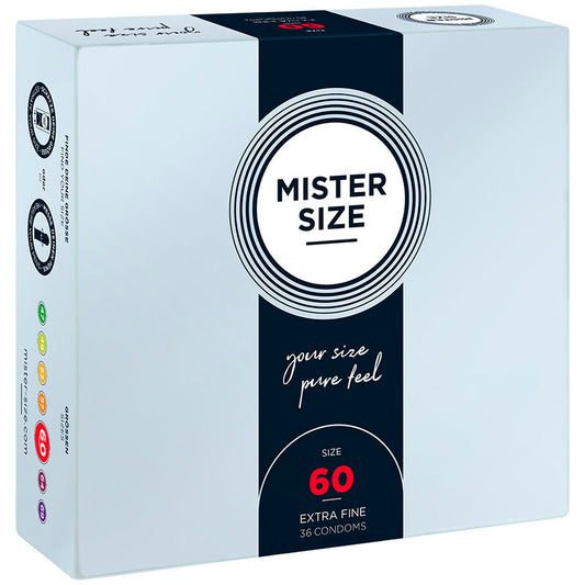 MISTER SIZE - PRESERVATIVO TAGLIA XL 60 MM (36 UNITÀ) - MISTER SIZE | Lingerie Harness Boutique