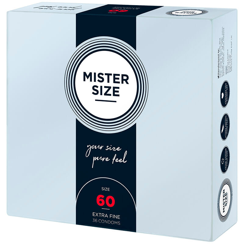 MISTER SIZE - PRESERVATIVO TAGLIA XL 60 MM (36 UNITÀ) - MISTER SIZE | Lingerie Harness Boutique