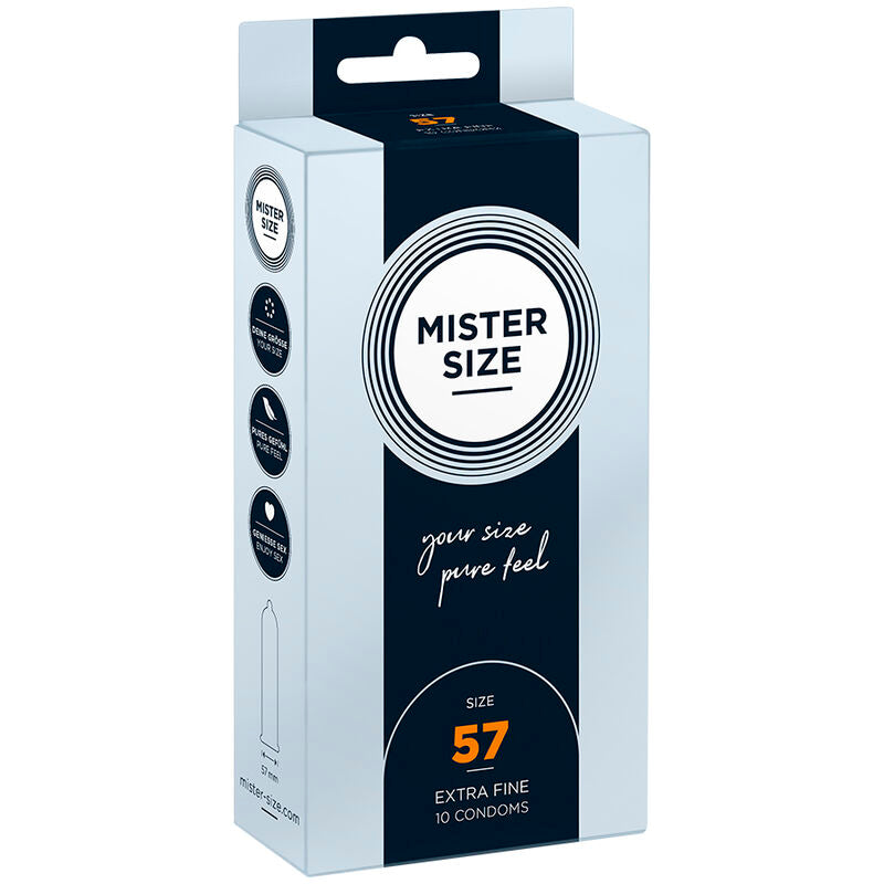 MISTER SIZE - PRESERVATIVO TAGLIA L 57 MM (10 UNITÀ) - MISTER SIZE | Lingerie Harness Boutique