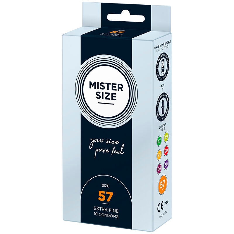 MISTER SIZE - PRESERVATIVO TAGLIA L 57 MM (10 UNITÀ) - MISTER SIZE | Lingerie Harness Boutique