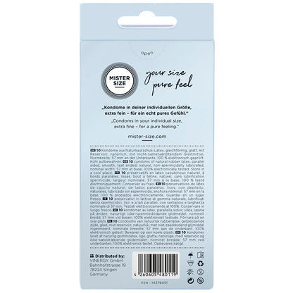MISTER SIZE - PRESERVATIVO TAGLIA L 57 MM (10 UNITÀ) - MISTER SIZE | Lingerie Harness Boutique
