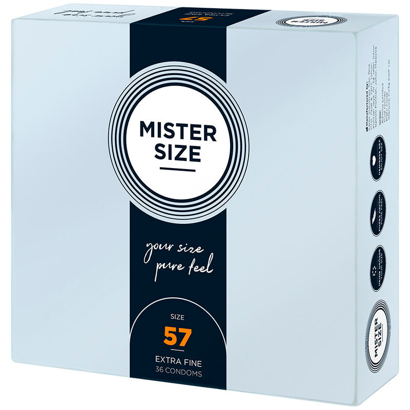 MISTER SIZE - PRESERVATIVO TAGLIA L 57 MM (36 UNITÀ) - MISTER SIZE | Lingerie Harness Boutique