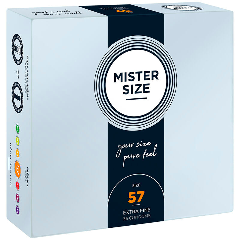 MISTER SIZE - PRESERVATIVO TAGLIA L 57 MM (36 UNITÀ) - MISTER SIZE | Lingerie Harness Boutique