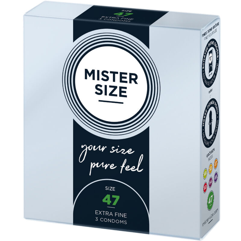MISTER SIZE - PRESERVATIVI TAGLIA XS 47 MM (3 UNITÀ) - MISTER SIZE | Lingerie Harness Boutique