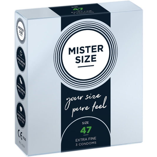 MISTER SIZE - PRESERVATIVI TAGLIA XS 47 MM (3 UNITÀ) - MISTER SIZE | Lingerie Harness Boutique