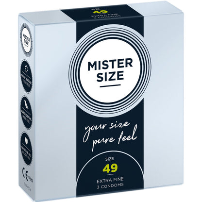 MISTER SIZE - PRESERVATIVO TAGLIA S 49 MM (3 UNITÀ) - MISTER SIZE | Lingerie Harness Boutique