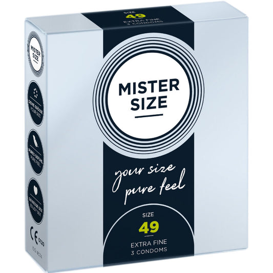 MISTER SIZE - PRESERVATIVO TAGLIA S 49 MM (3 UNITÀ) - MISTER SIZE | Lingerie Harness Boutique