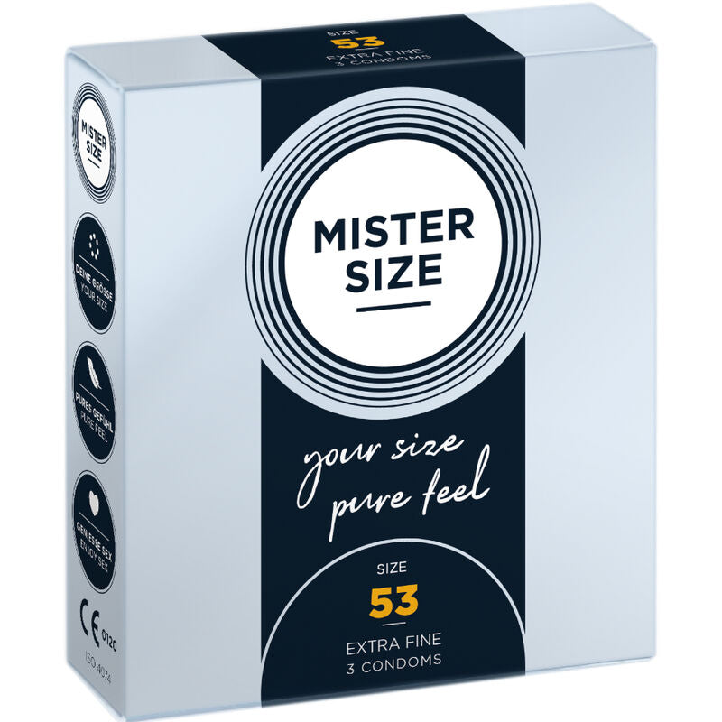 MISTER SIZE - PRESERVATIVO TAGLIA M 53 MM (3 UNITÀ) - MISTER SIZE | Lingerie Harness Boutique