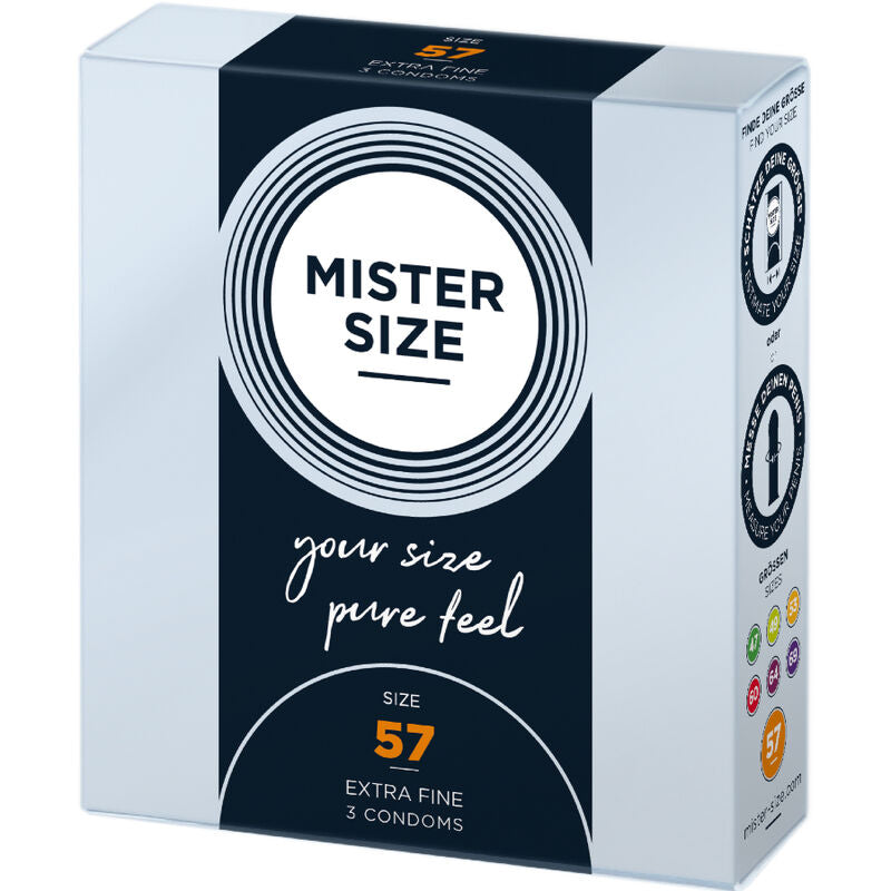 MISTER SIZE - PRESERVATIVO TAGLIA L 57 MM (3 UNITÀ) - MISTER SIZE | Lingerie Harness Boutique