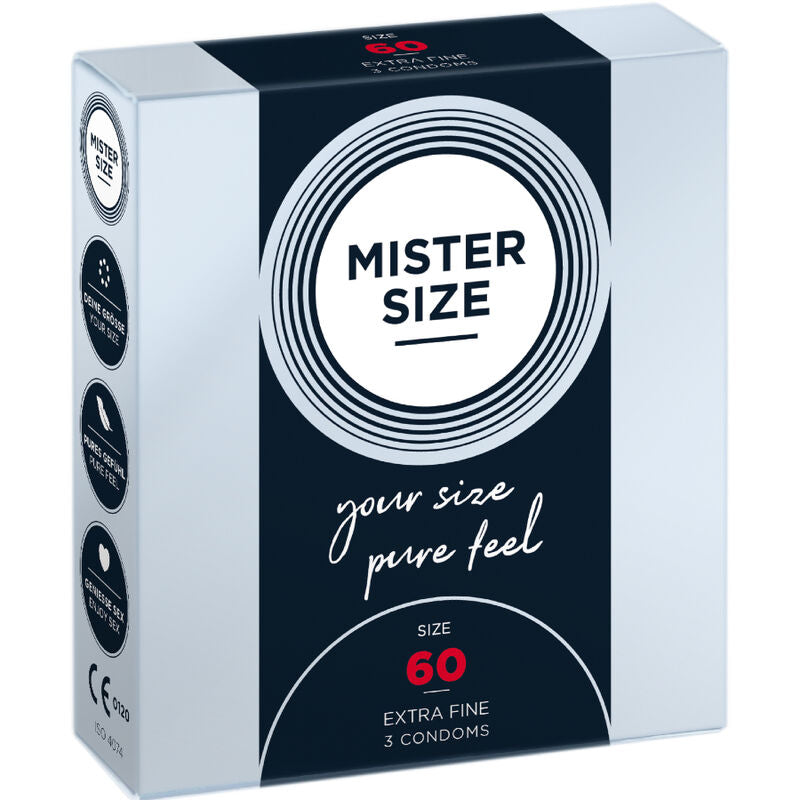 MISTER SIZE - PRESERVATIVO TAGLIA XL 60 MM (3 UNITÀ) - MISTER SIZE | Lingerie Harness Boutique