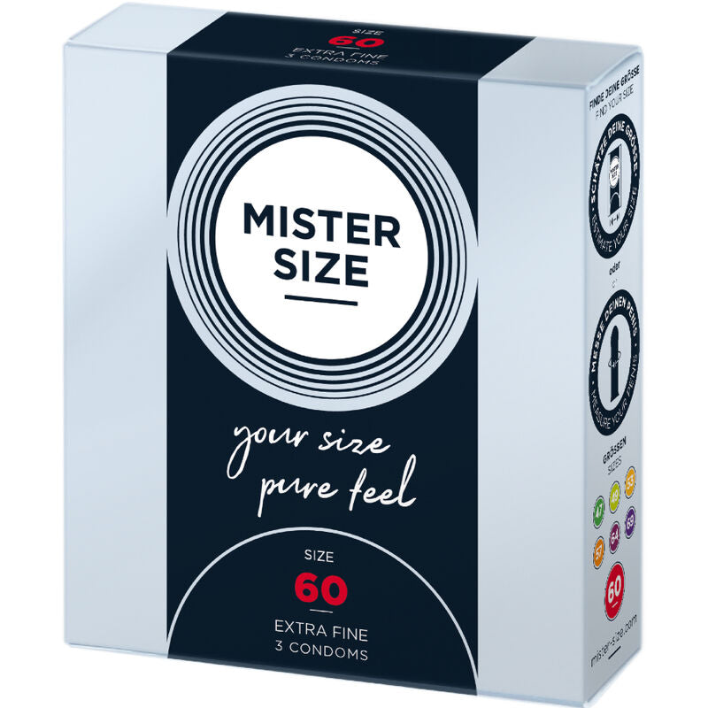 MISTER SIZE - PRESERVATIVO TAGLIA XL 60 MM (3 UNITÀ) - MISTER SIZE | Lingerie Harness Boutique
